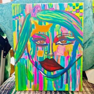 Original Art on canvas Abstract pop Art Acrylic Paint